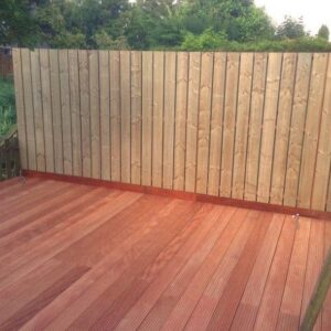 Strakke schutting vuren planken 18x145 verticaal