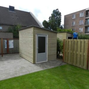 Berging met golfplaten dak