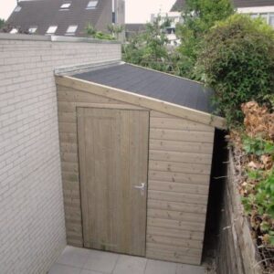 Berging aan woning met lessenaarsdak
