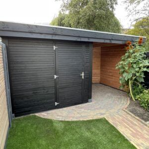 rhombus lattenberging met overkapping